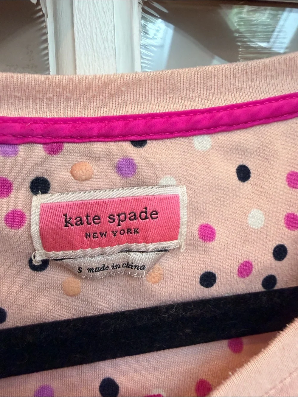kate spade New York Festive Confetti Dot Pajama Top In Pink Polka Dot Size S